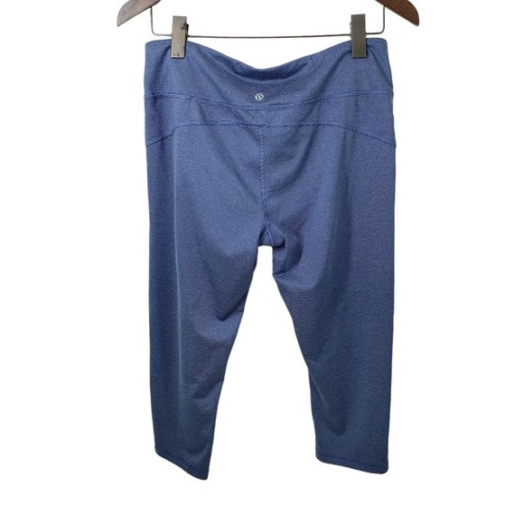 Marika Sport Capri Leggings Women's Size L 12-14 Blue Stripe - Picture 2 of 8
